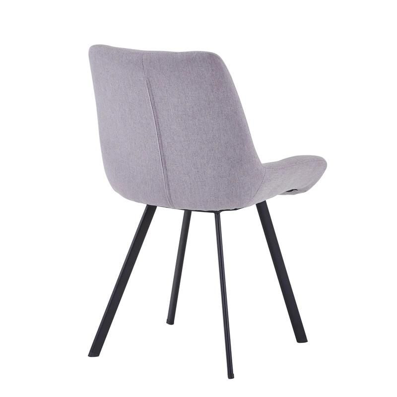 Modern Upholstered Fashion Indoor Home Furniture Grey Fabric Dining Chair