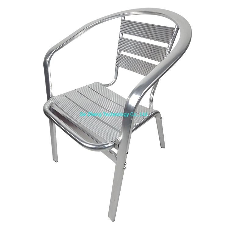 Commercial Outdoor Bistro Restaurant Chair Aluminium Slat Anti-Rusting Bar Chair Furniture