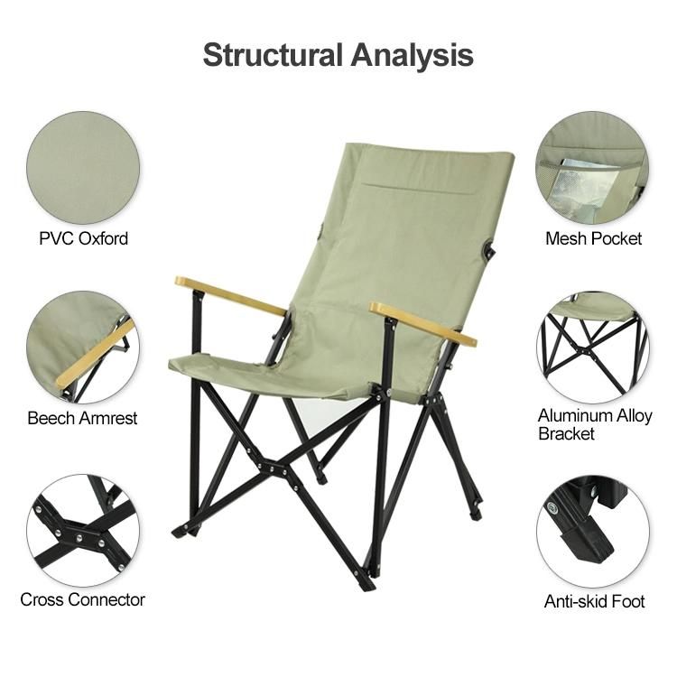 Outdoor Aluminium Chair Portable Collapsible Camping Folding Fishing Beach Chair