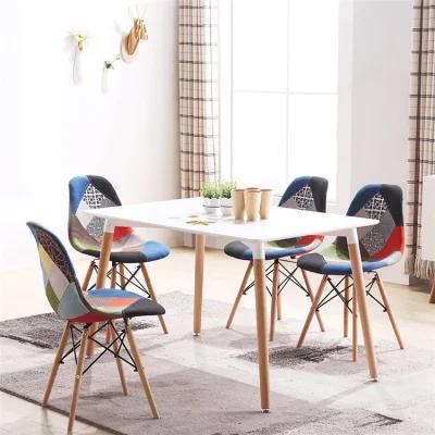 Modern PU Leather Chair Dining Room Furniture Modern Upholstered Patchwork Dining Chair Nordic