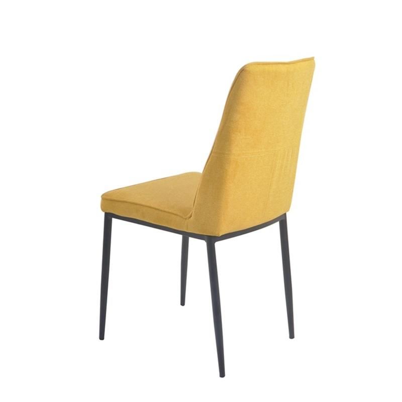 High Quality Restaurant Dining Furniture Modern Fabric Dining Chair with Metal Legs