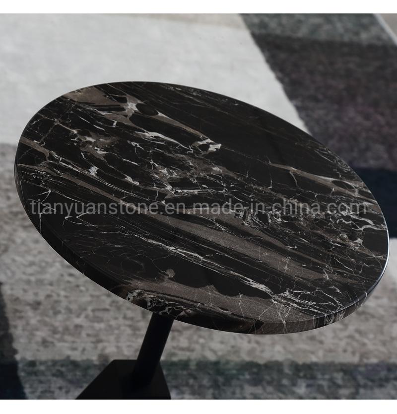 Restaurant Furniture Black Marble Stone Dining Coffee Table