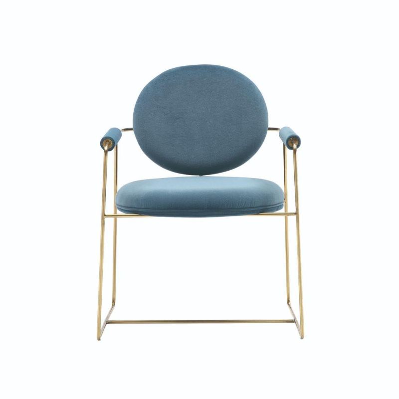 Hotel Furniture Dining Room Italian Luxury Design Stainless Steel Fabric Dining Chair