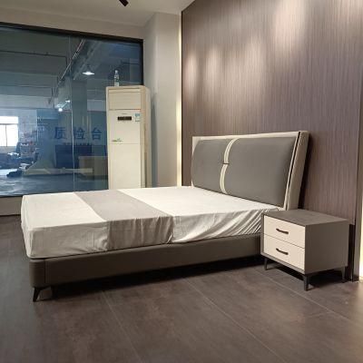 Wooden Bed Leather Bed Square Bed Wholesale Modern Bed Room Furniture Double Bed