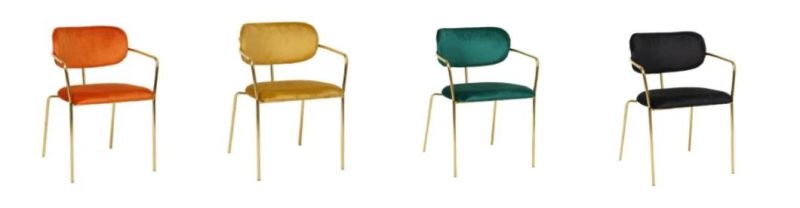 High Quality Minimalist Fabric Cafe Designs Modern Restaurant Luxury Velvet Dining Chair