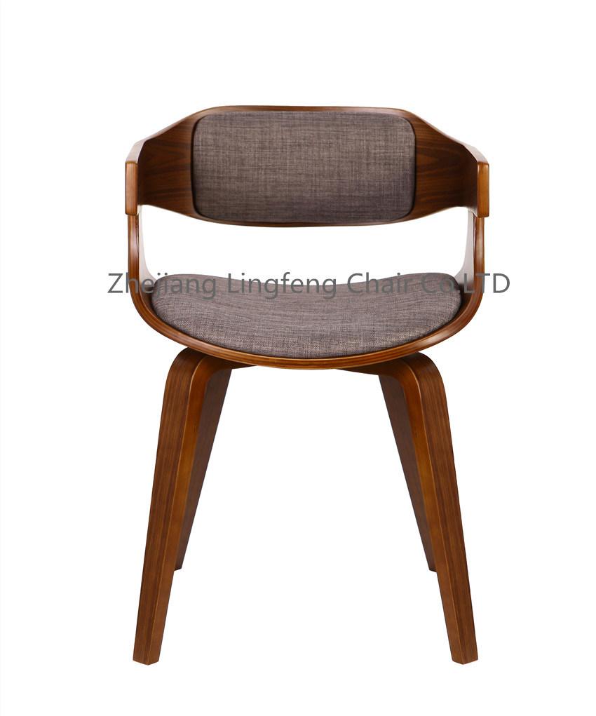 New Modern Dining Chair Natural Wood Fabric Dining Chair