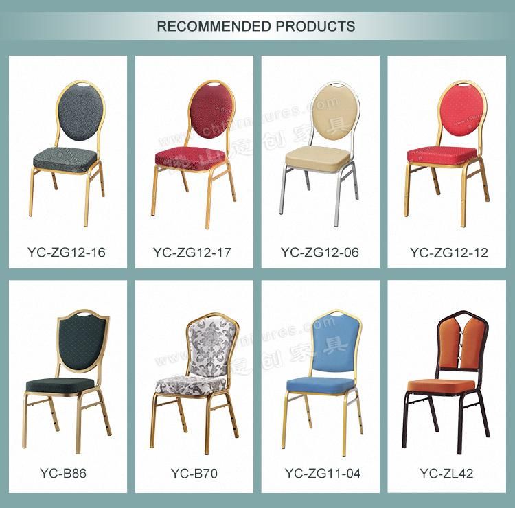 Yc-Zl10-05 Top Quality Cheap Stackable Aluminum Champagne Silver Hotel Banquet Chair for Sale