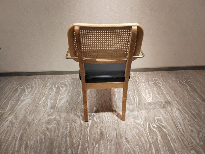 New Arrival Cafe Wooden Natural Wicker Dining Chair Furniture