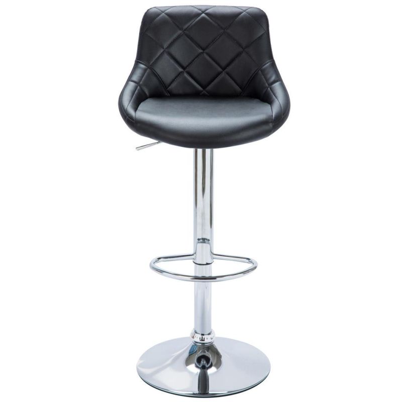 Sillas PU Leather Dinner Chair Studio Industrial Bar Stool Swivel Bar Chairs Without Wheels Adjustable Bar Chair Leather