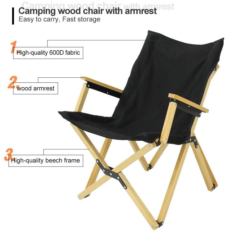 600d Fabric Camping Folding Beach Make up Chair with Armrest