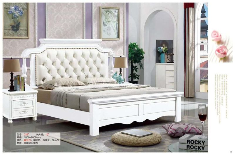 European Style Modern Simple Bedroom Furniture Wooden Bed