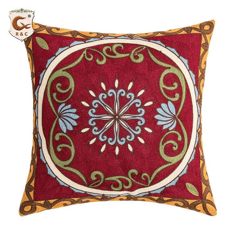 Simple Cushion Cover / Printed Cushion Cover, Modern Ethnic Style Mandala Velvet Car Chair Handmade Square Seat Velvet Fabric