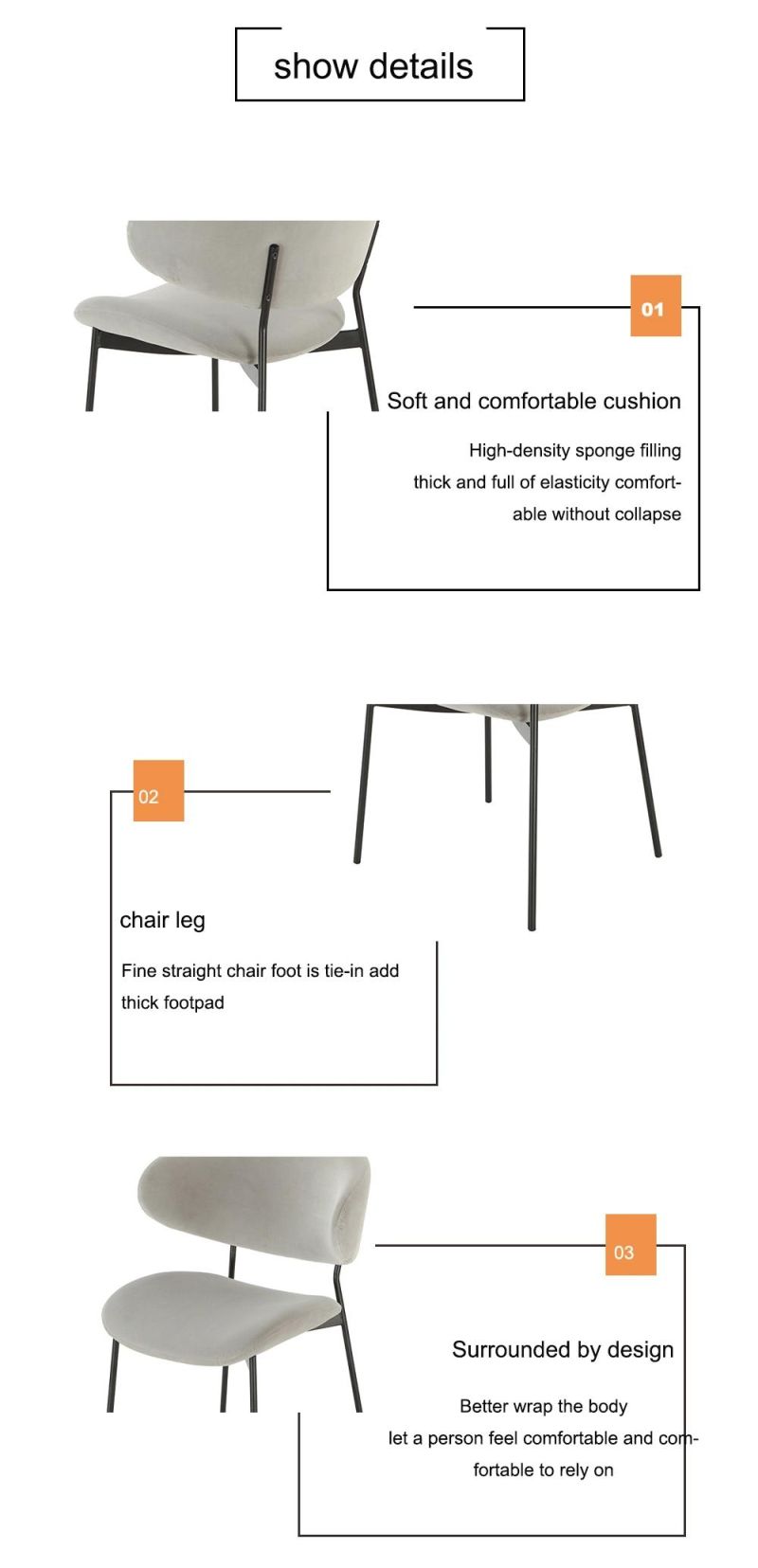 Wholesale Fabric Dining Chair Modern Dining Room Furniture Metal Nordic Dining Chair