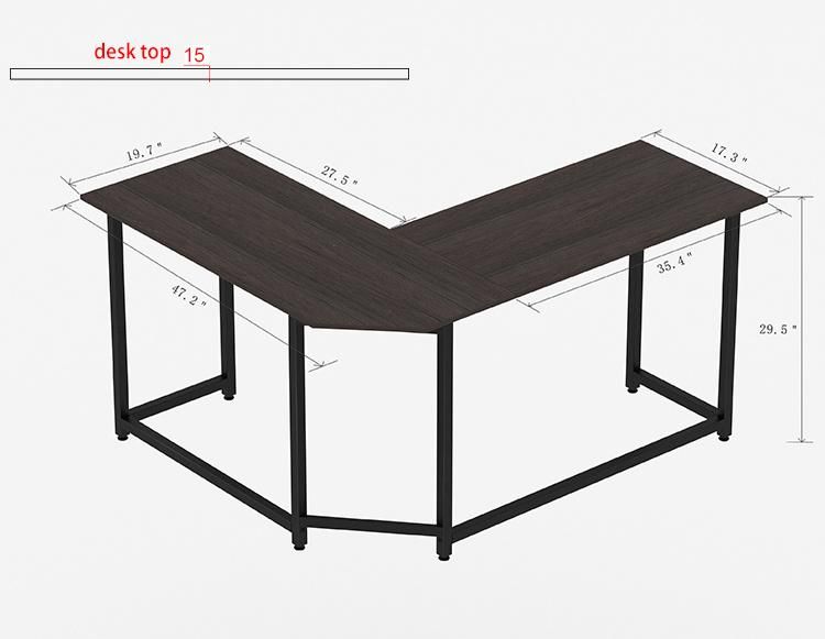 Foshan Furniture Premium Quality L Shaped Top Simple Modern Style Decent Steady Table Office Desk