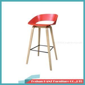 Hot Selling Color Plastic Solid Wood Foot Bar Chair