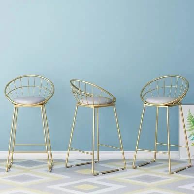 Modern Metal Frame with Cushion Bar Stools Standard Dining Chair