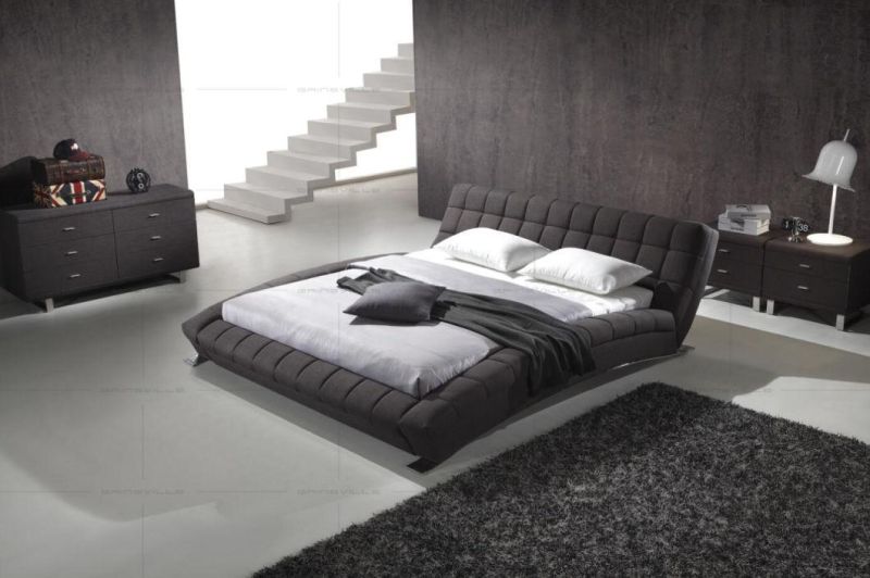 Home Furniture American Leather Bed King Size Bed Wall Bed Double Bed for Home Gc1697