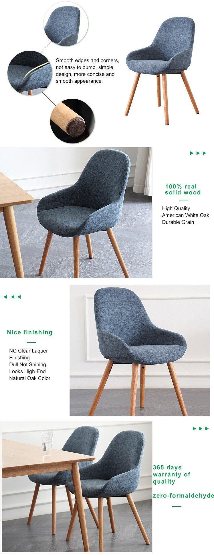 Furniture Modern Furniture Chair Home Furniture Wood Furniture Cheap Northern Europe Style Reach Standard Fabric Solid Wood Leg Solo Dining Room Arm Chair Set