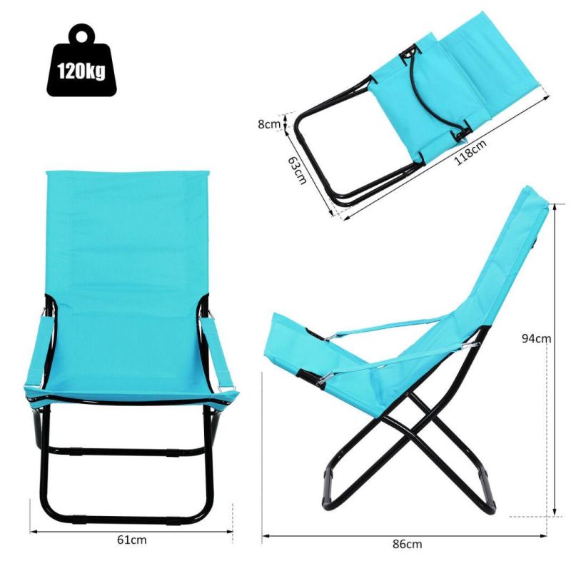 Outsunny Folding Camping Beach Chair Portable Outdoor Travel Seat Oxford Fabric