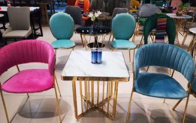 Modern Dining Chairs Fabric Metal Gold Chromes Ready to Send