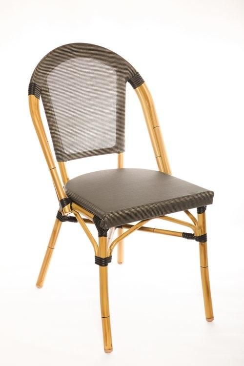 Strong Fabric Paris Chair Aluminum Bamboo Look Dining Chair