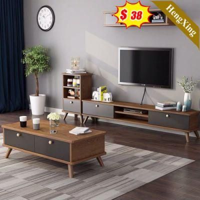 Solid Wood Modern Home Living Room Bedroom Furniture Storage Wall TV Cabinet TV Stand Center Coffee Table (UL-22NR63089)