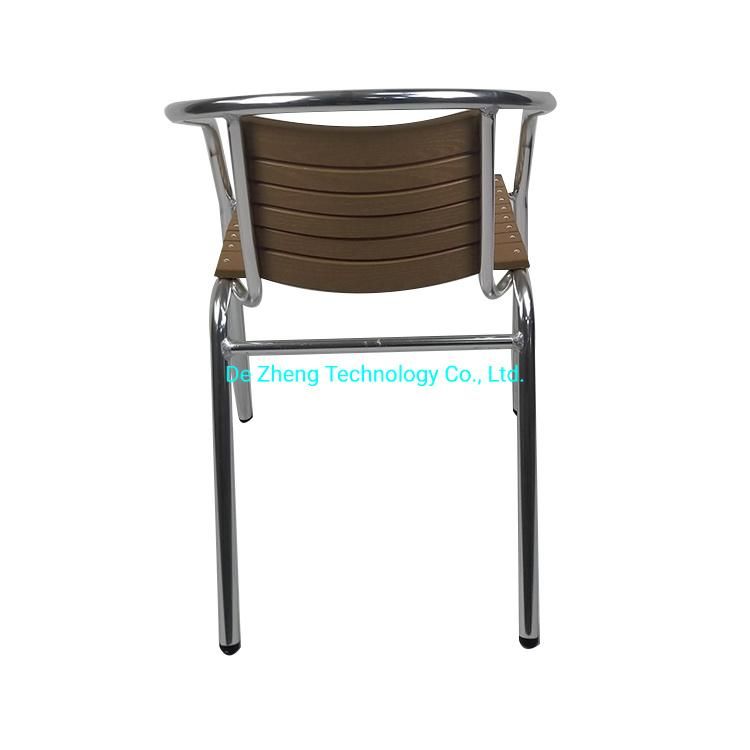 Waterproof Factory Wholesale Commercial Aluminum Garden Dining Outdoor Wood Chair