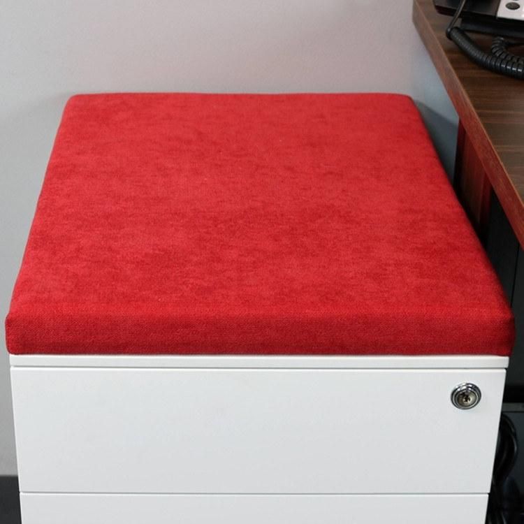 File Cabinet Cushion Seat Top for Mobile Pedestals, Magnetic Back, Red