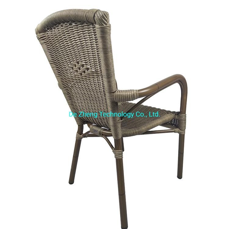 Stylish Europe High Back Queen Chair Restaurant Garden Water Proof PE Rattan Outdoor Furniture