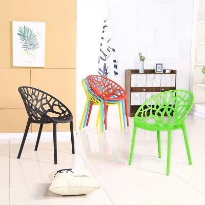 Free Sample Cheap Stackable Outdoor Colorful Plastic Dining Chair