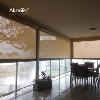 Translucent Fabric Vertical Curtain Outdoor Window Roller Blind Windproof Privacy Zip Screen