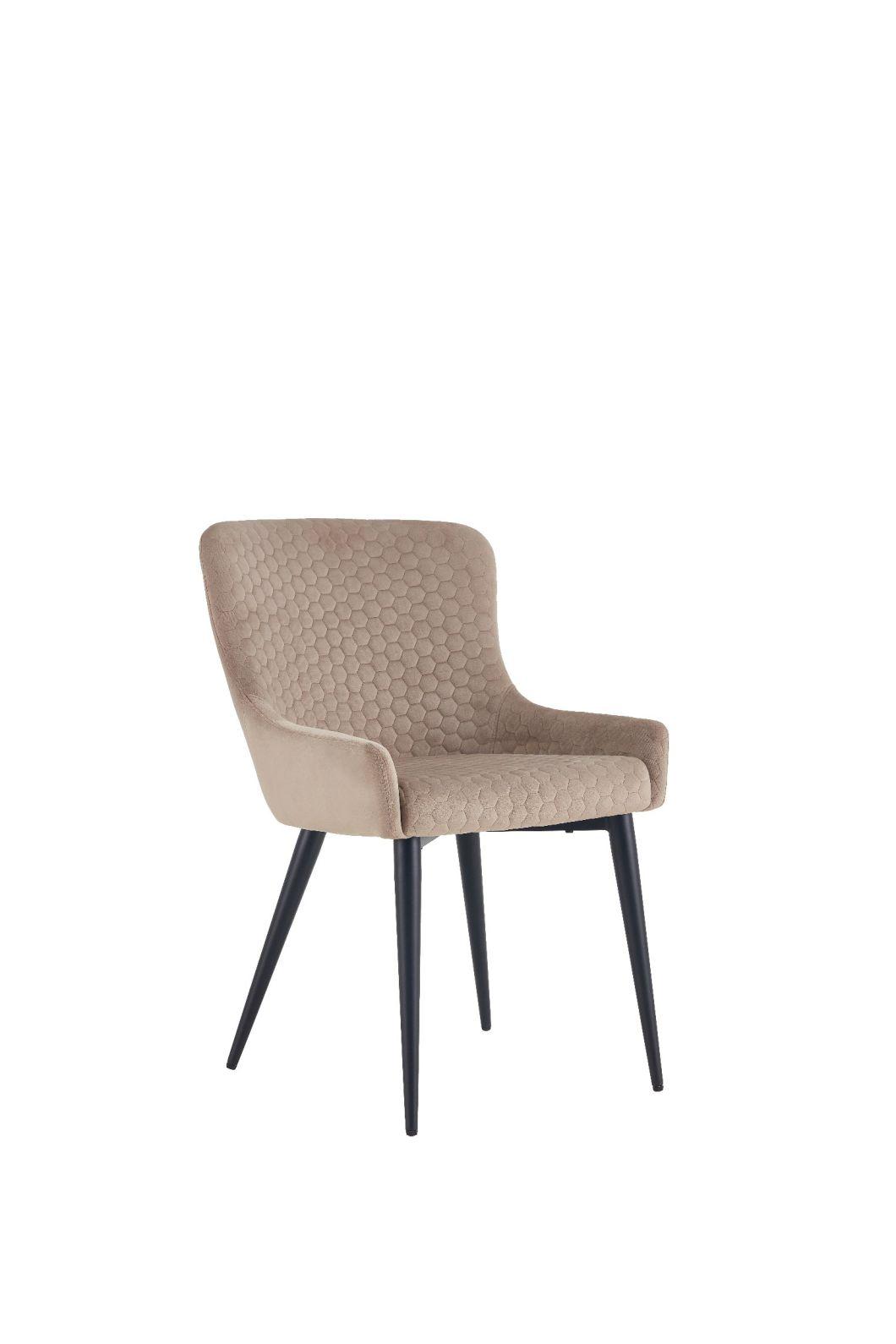 Metal Leg with Velvet Fabric for Scandinavian Cafe Danish UK Dining Chairs