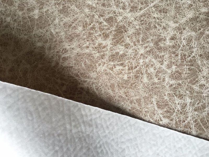 Suede Sofa Fabric with Leather Looking Printed Fabric (LXP006)