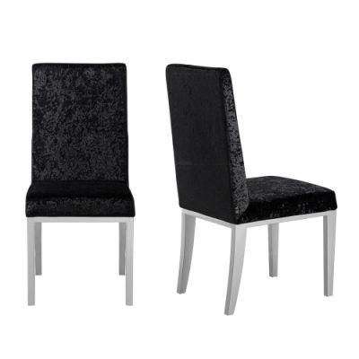 China Wholesale Dining Room Stainless Black Velvet Dining Chair