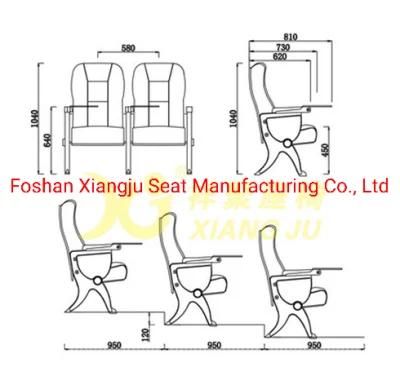 Fashionable Durable Steel Tube Church Chair for Auditorium