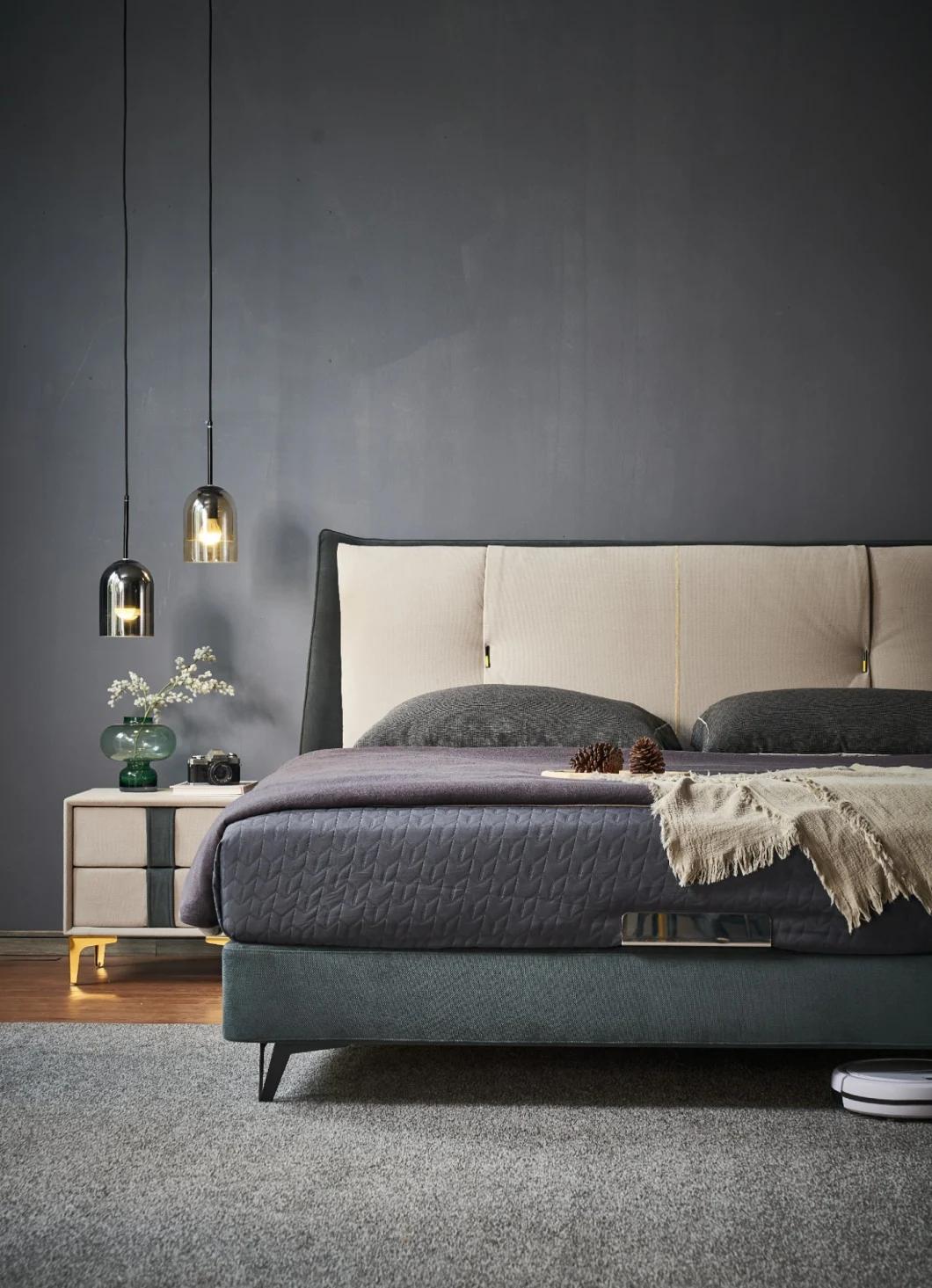 Home Furniture Set Modern Bedroom Bed Upholstered Bed Fabric Bed Gc2113