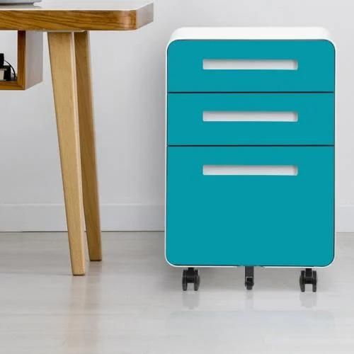 Round Edge Mobile Cabinet with 3 Drawers