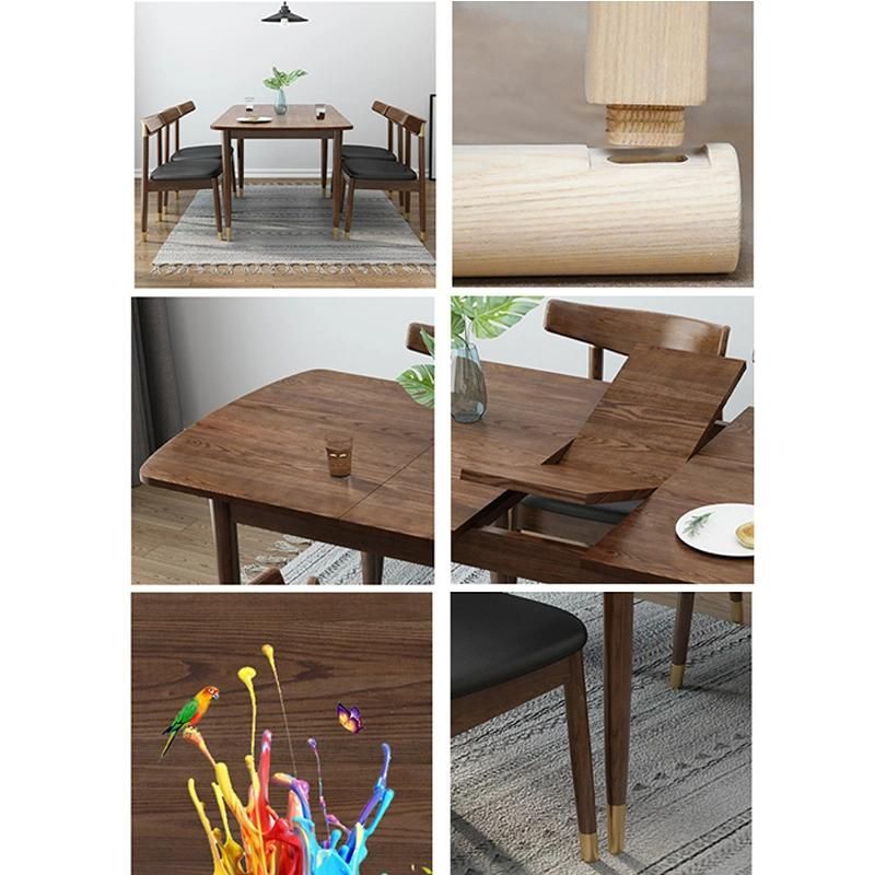 All Solid Wood Nordic Stretch Table Ash Wood Retractable Dining Table Household Simple Log Adjustable Dining Table 0034
