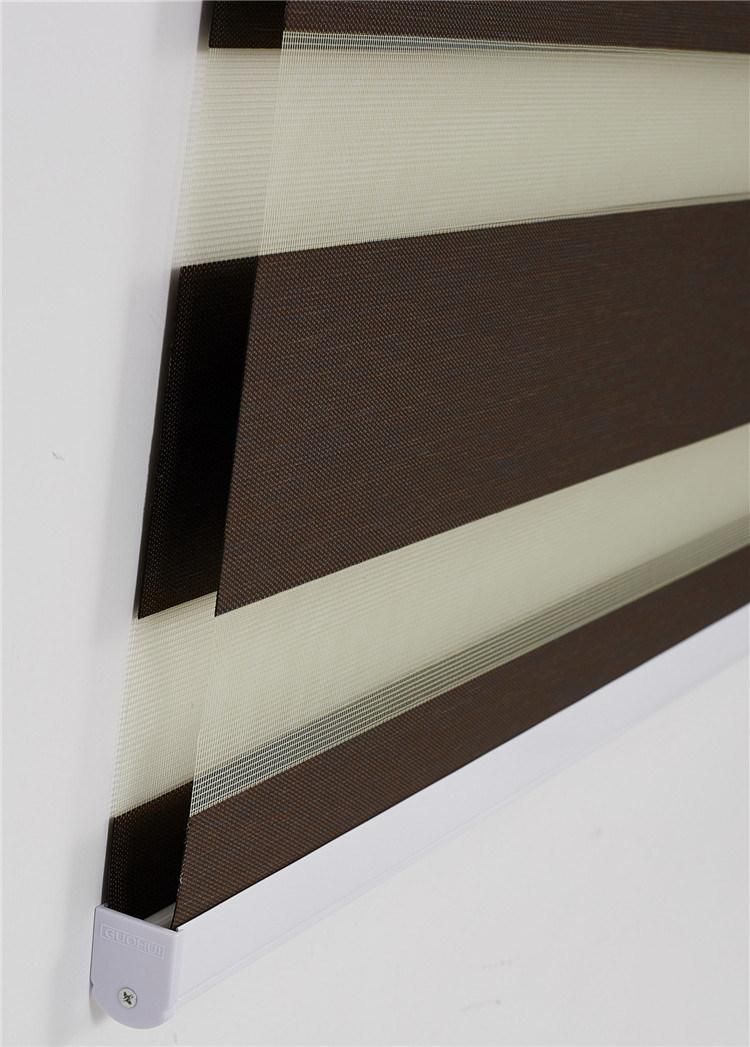 Horizontal Window Shade Blind Zebra Dual Roller Blinds Treatments Window Custom Cut to Size Dark Brown Curtains for Living Room