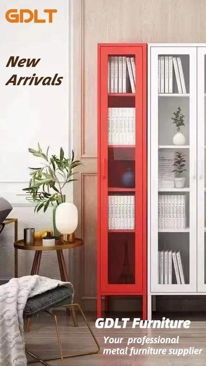 Gdlt Hot Sale Steel Cabinets Swing Door Metal Storage Cabinet with 4 Shelves for Office and Home
