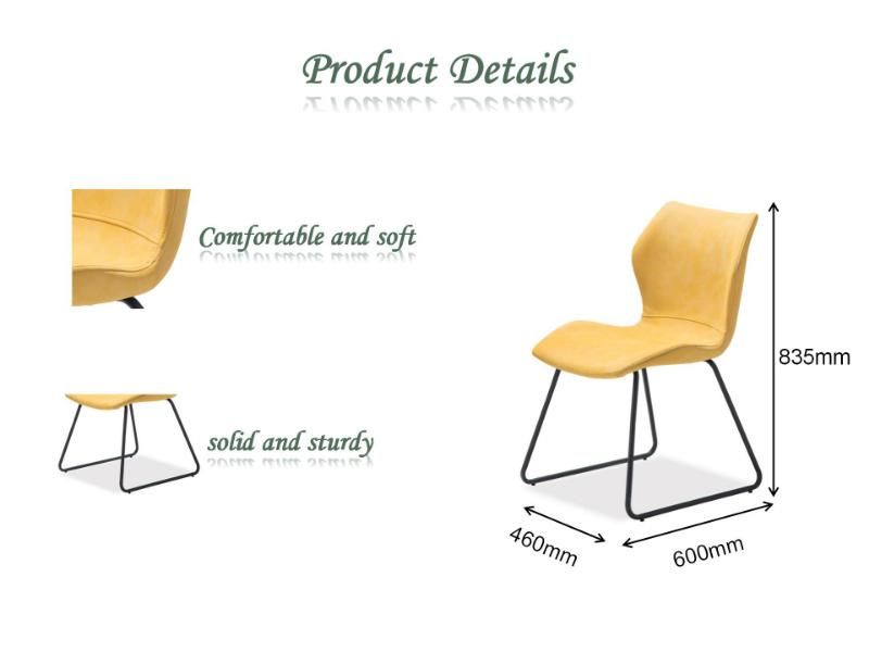 Wholesale Modern Home Minimalism Style Dinner Furniture Metal Legs Frame PU Leather Dining Chairs