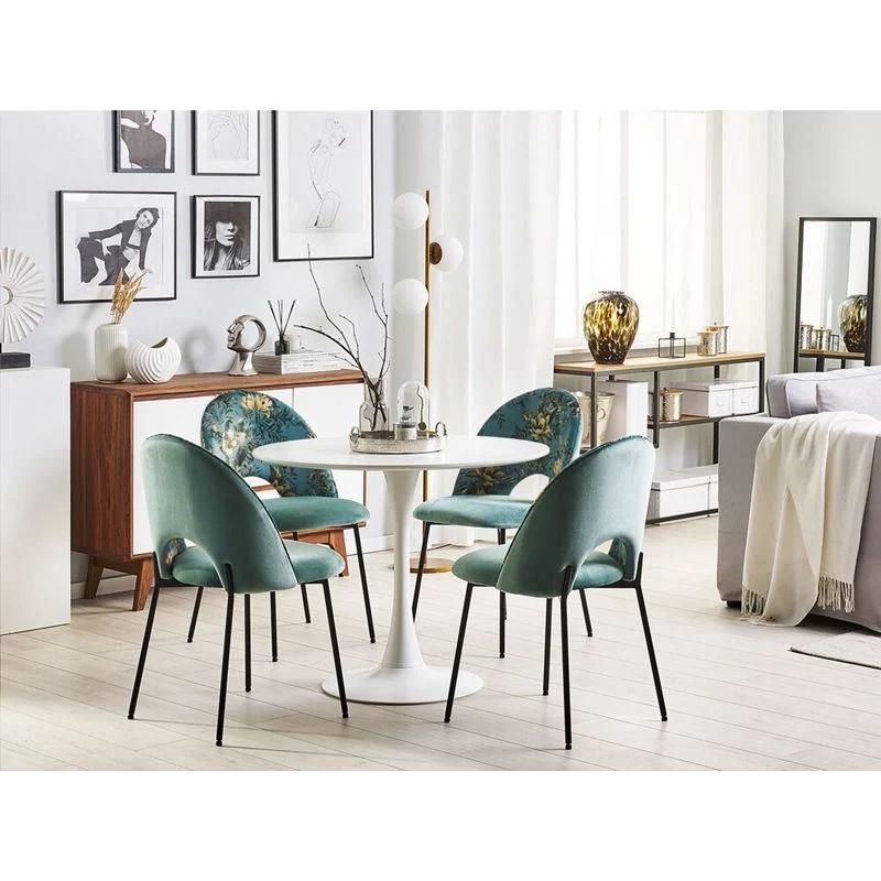 High Quality Modern Design Furniture Comfortable Metal Legs Velvet Dining Chair for Dining Room