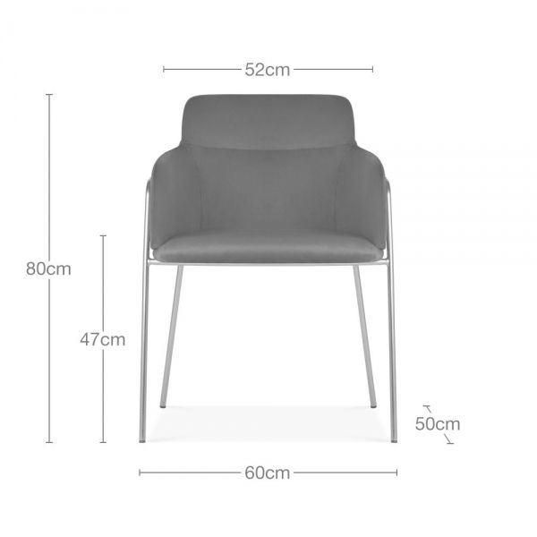 Proof Patchwork High Back Armchair Grey Fabric Modern Dining Chair