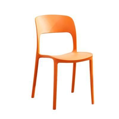 Hollow Back Summer Leisure Chair Modern Restaurant Chair with Backrest Stacking Plastic Chair for Adult