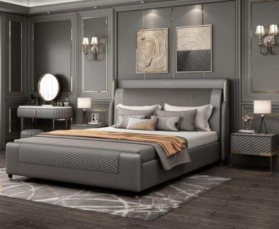 Modern Simple Style Bed Room Furniture Queen Size Double Bed