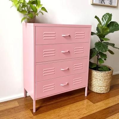 Modern Locker Style Chest of Drawers Metal Storage Drawers Ideal as Dressers for Nursery