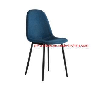 Fabric Seat and Iron L Eg Scoop Dining Chair