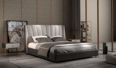 European Modern Luxury Leather Home Furniture Bedroom Bed