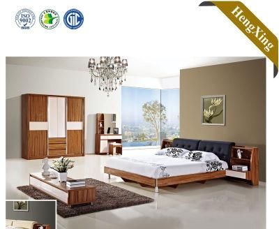 Modern Home Wooden Bedroom Furniture Set Storage Double Beech Wood King Size Bed
