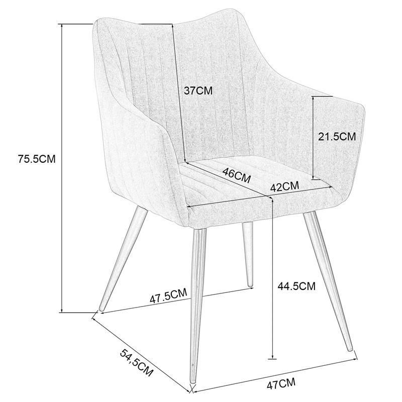 Dining Room Furniture Green Velvet Fabric Seat and Back Dining Chair